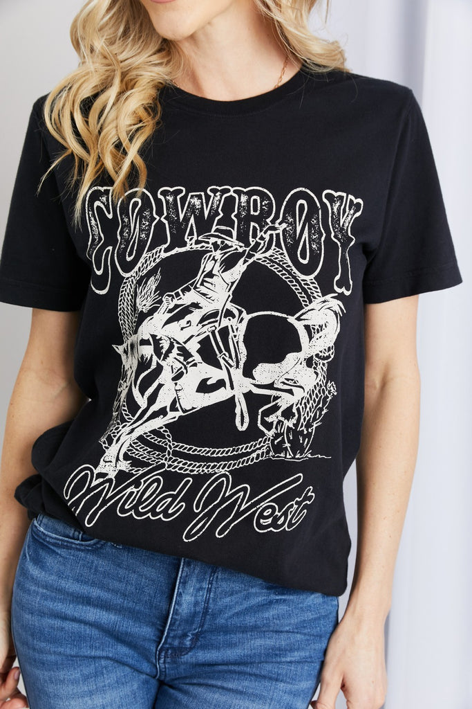 mineB Full Size COWBOY WILD WEST Graphic Tee